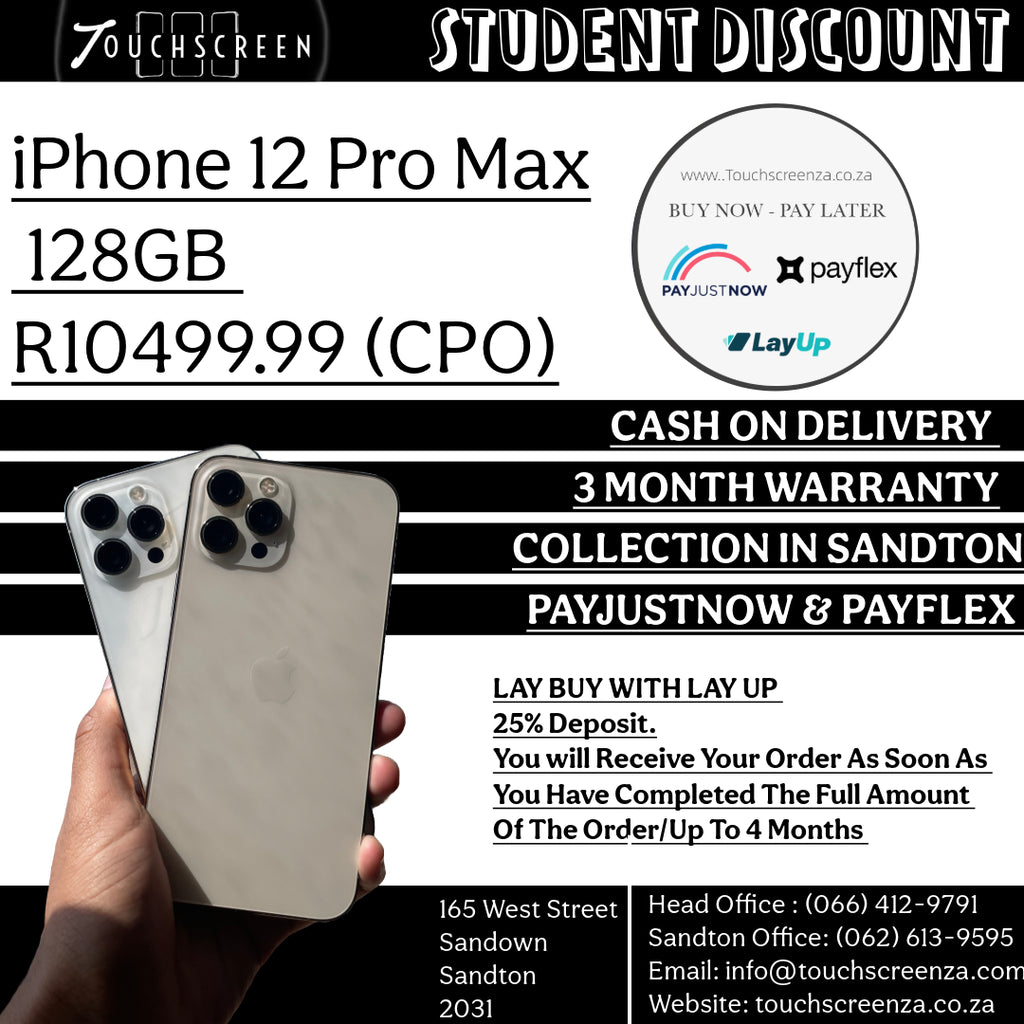 Student Discount - iPhone 12 Pro Max 128GB (Assorted Colours) - CPO