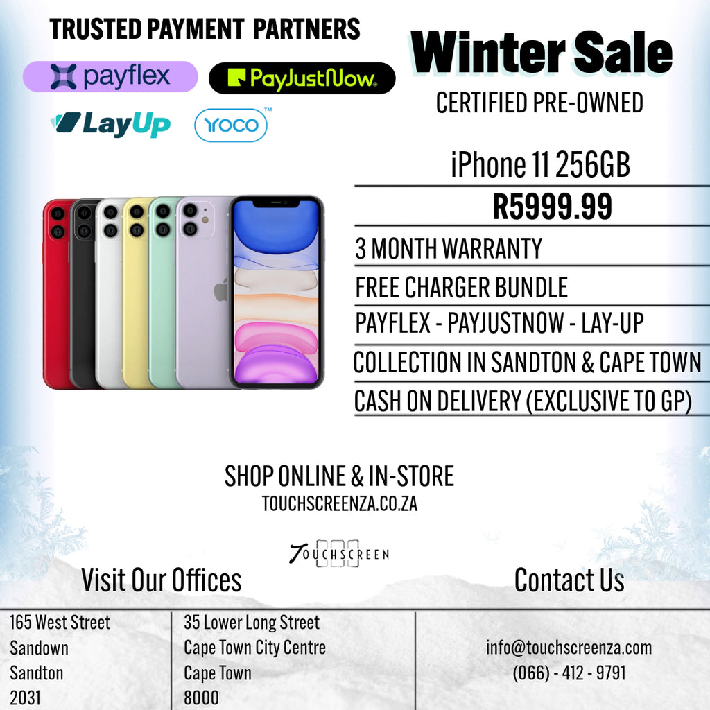 Winter Sale - iPhone 11 256gb (Assorted Colours)