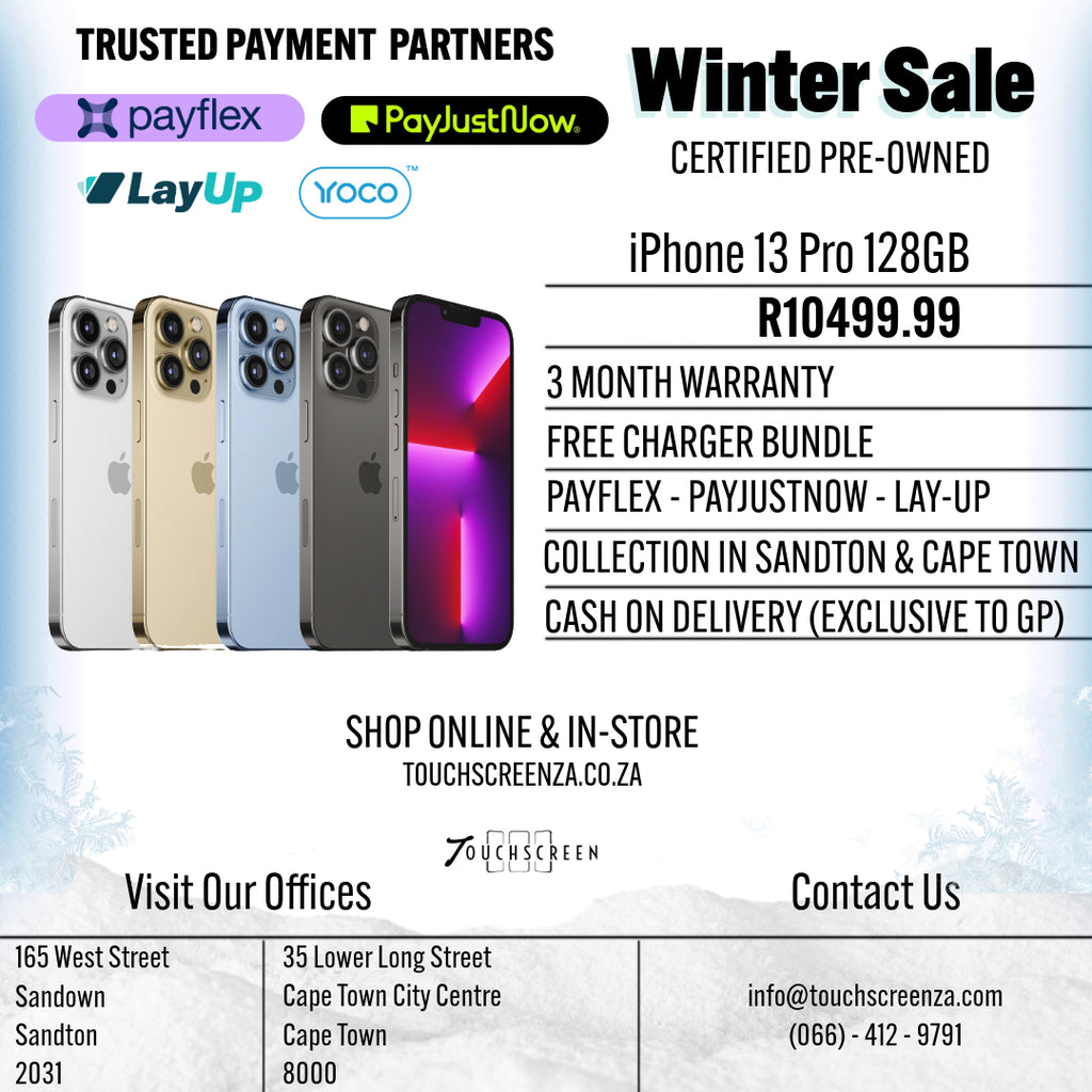 Winter Sale - iPhone 13 Pro 128gb (Assorted Colours) - CPO